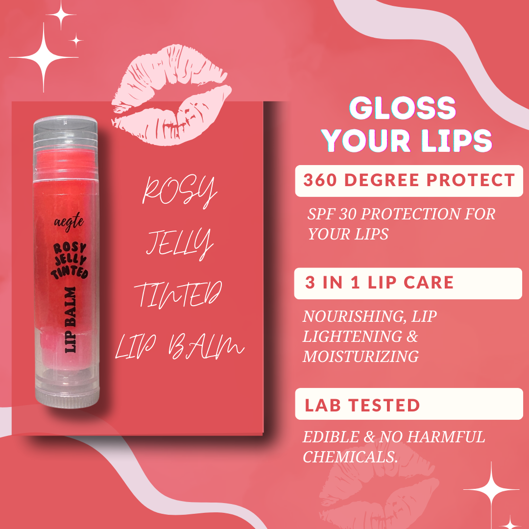 Aegte 360° Protect Jelly Tinted Lip Lightening Treatment Balm SPF 30++ Lightens Dark Lips | SPF Lip Balm