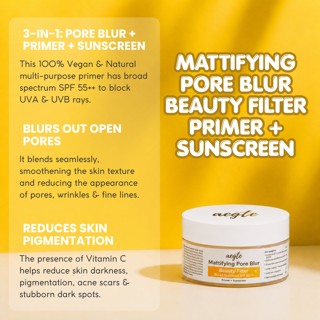 Aegte Mattifying Pore Blur Beauty Filter Primer + Sunscreen with Broad Spectrum SPF 55++