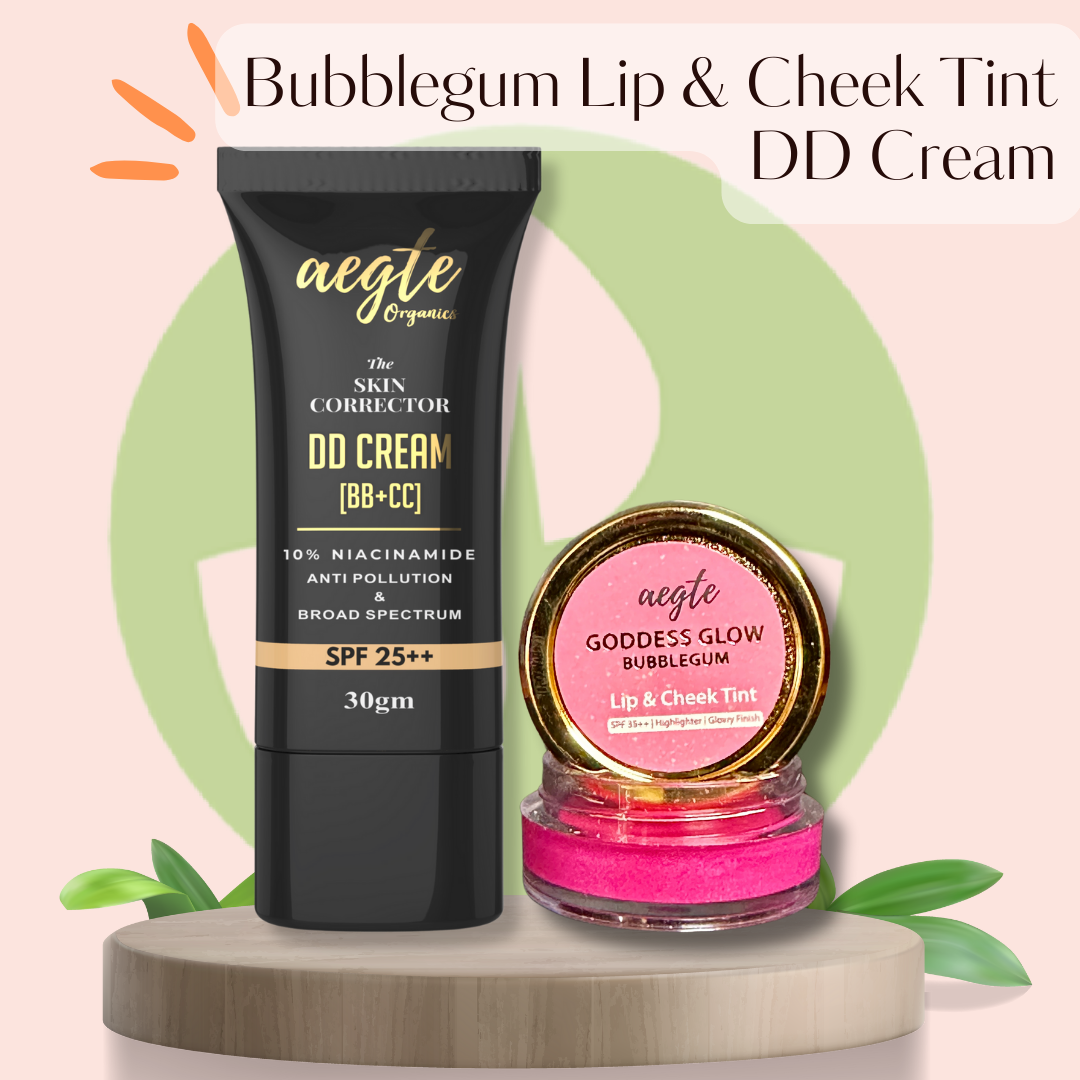 Aegte Organics Skin Corrector DD Cream SPF 25++ & Lip and Cheek Tint Balm