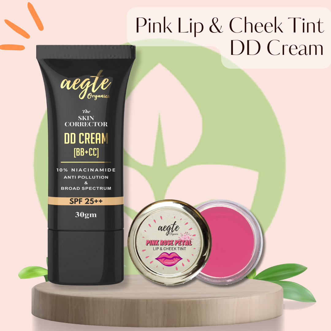 Aegte Organics Skin Corrector DD Cream SPF 25++ & Lip and Cheek Tint Balm