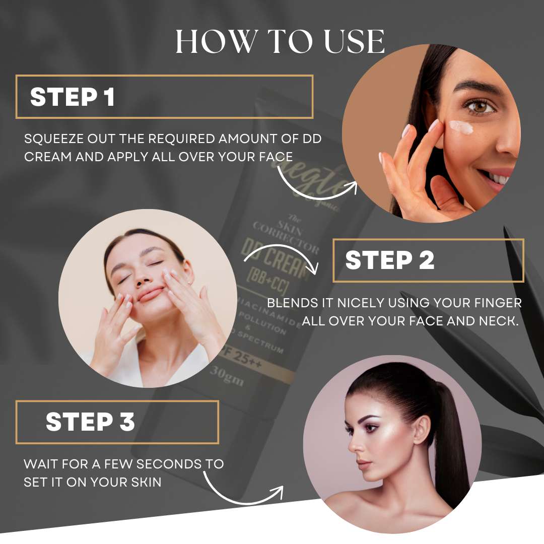 Aegte Organics Skin Corrector DD Cream (BB+CC) Broad Spectrum SPF 25++ 30gm, Anti Pollution and Made with skin safe ingredients