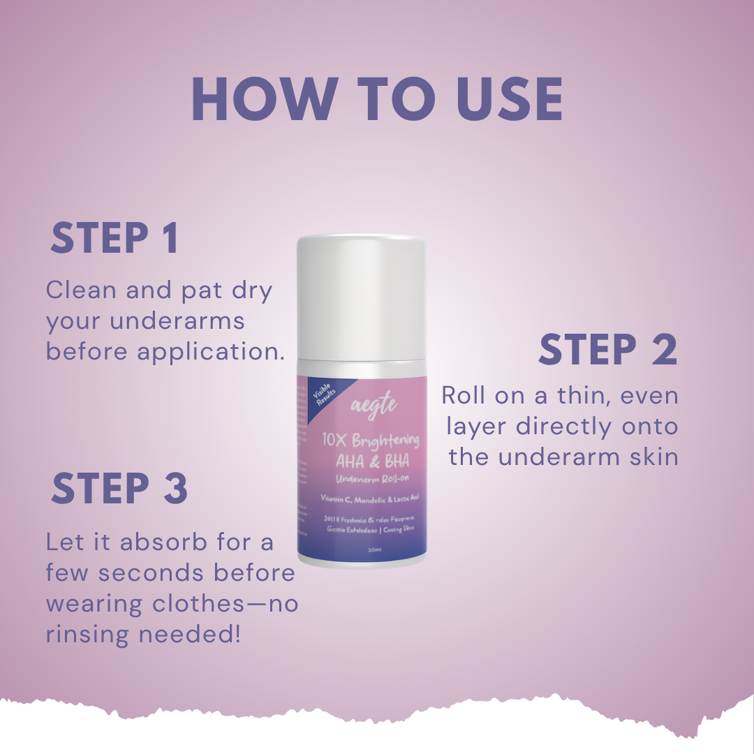 Aegte 10X Brightening AHA & BHA Underarm Roll-On 50ml