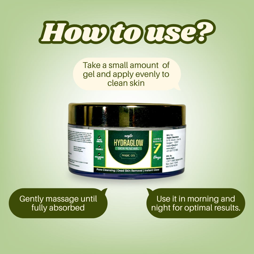 Aegte Hydra Glow Skin Renewal Magic Gel | Deep Pore Cleansing & Exfoliation | Dead Skin Removal 50gm