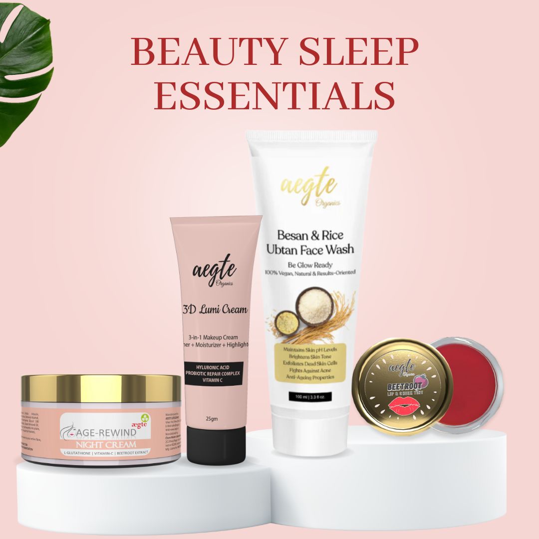 Age Rewind Skin Lightening Night Cream + 3D Lumi Strobe Cream + Besan & Rice Ubtan Face Wash + Beetroot Lip and Cheek Tint Balm