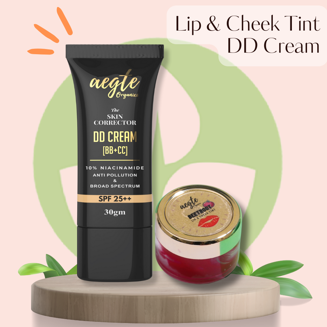 Aegte Organics Skin Corrector DD Cream SPF 25++ & Lip and Cheek Tint Balm