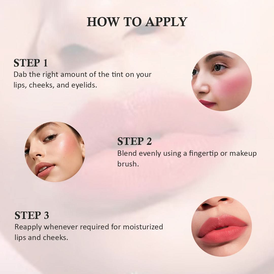 Aegte Organics Cosmic Glow Coral Lip & Cheek Tint Balm Nourish & Hydrate Dry Chapped Lips_5gm