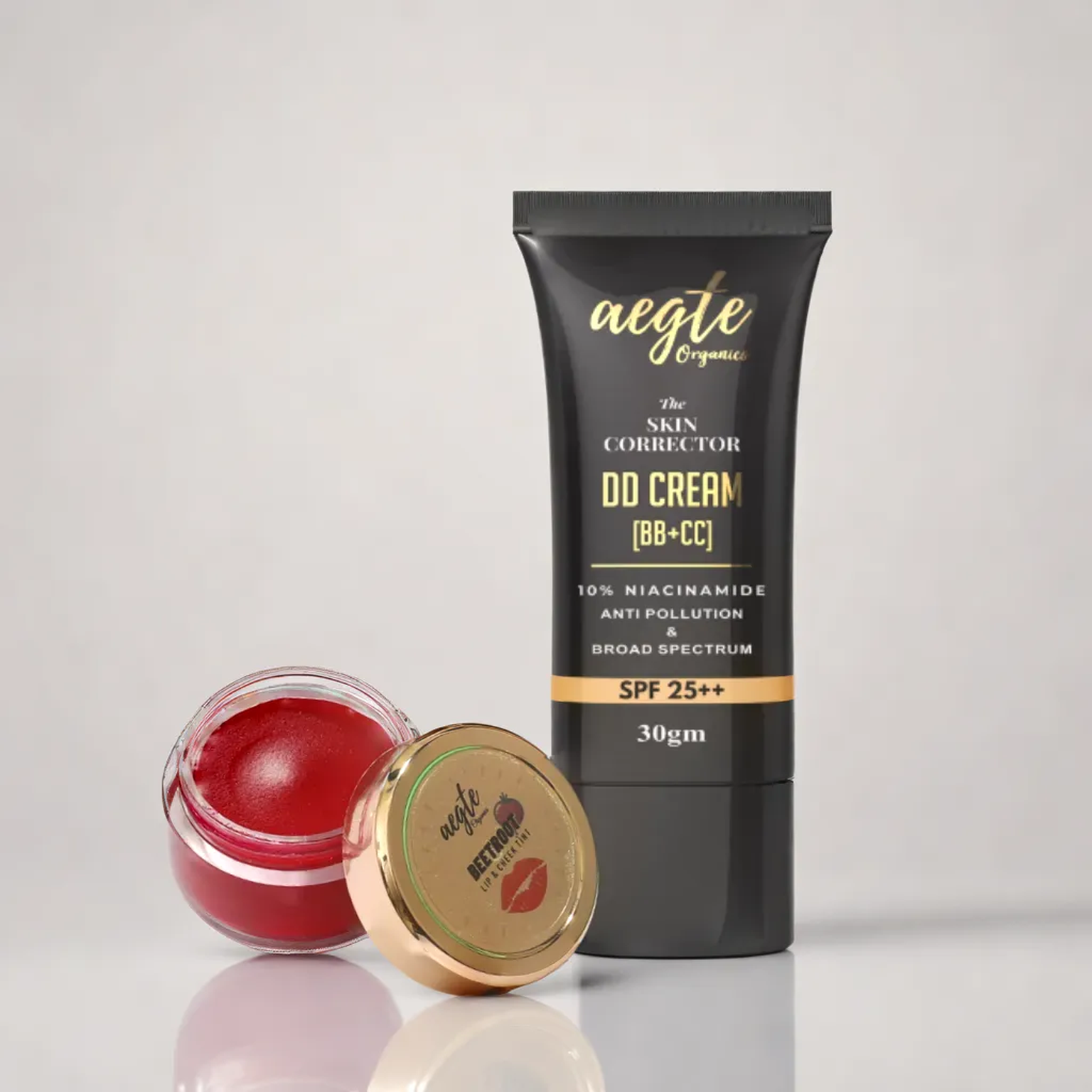 Aegte Organics Skin Corrector DD Cream SPF 25++ & Lip and Cheek Tint Balm