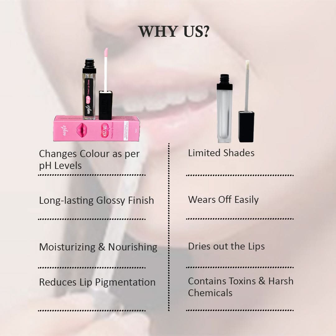 Aegte Kiss Me Magic pH Tinted Lip Gloss with SPF 25++ Lightweight, Non Sticky Hydrating Formula