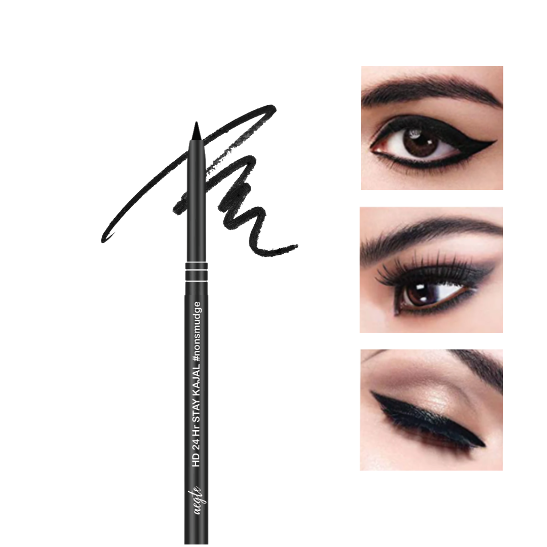 Aegte #nonsmudge HD 24hr Stay Kajal Jet Black & Smudge-Free