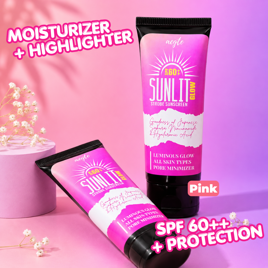 Aegte Sunlit Glow Strobe Sunscreen SPF 60++ (Moisturizer + Highlighter) 30gm