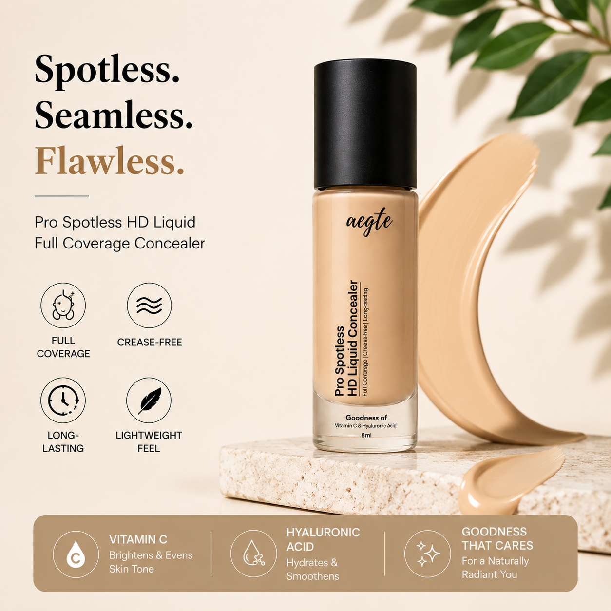 Aegte Pro Spotless HD Liquid Full Coverage Concealer 8ml