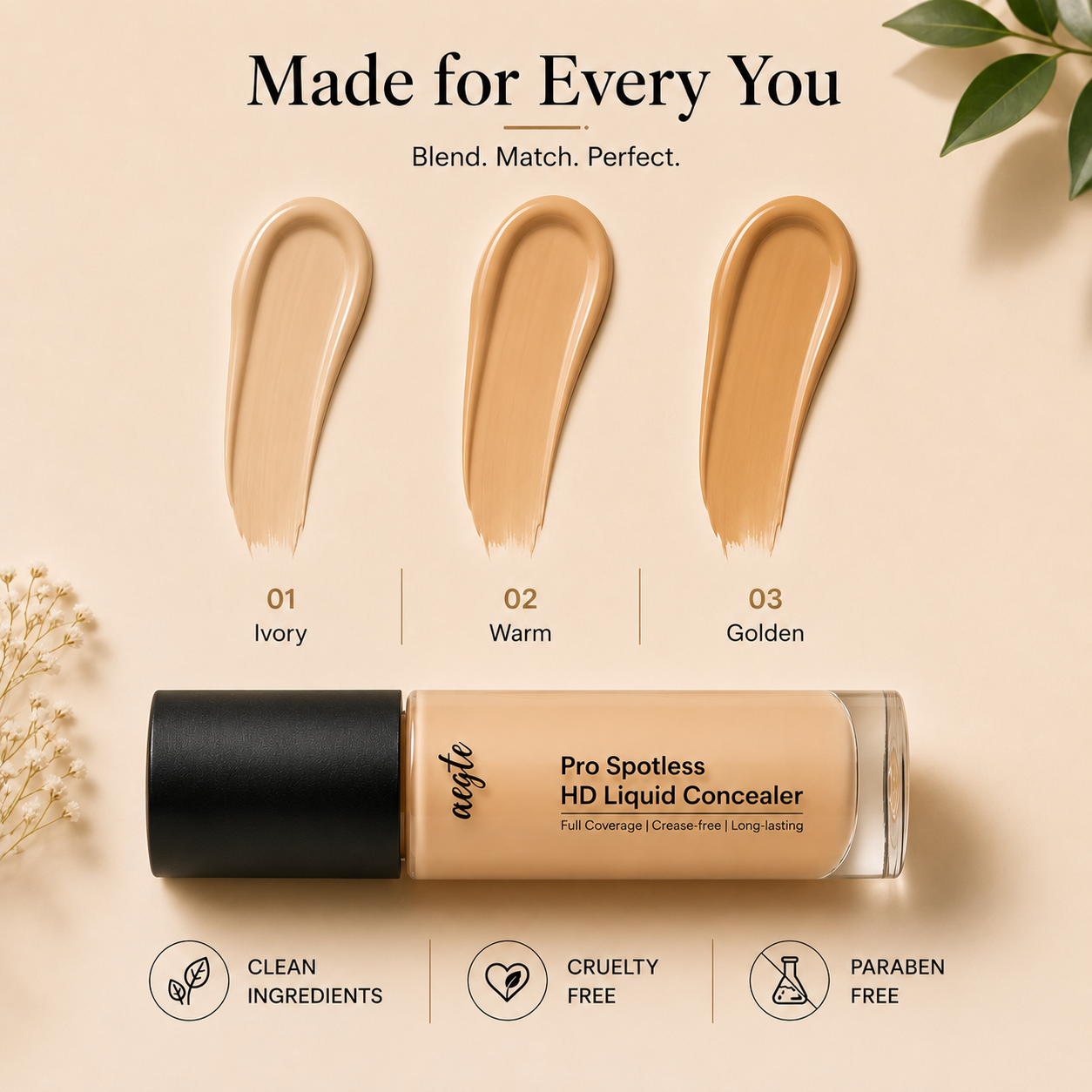 Aegte Pro Spotless HD Liquid Full Coverage Concealer 8ml