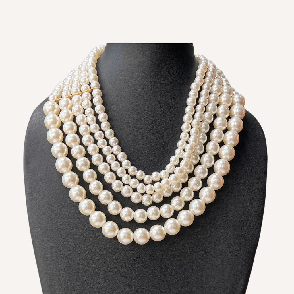 Aegte Queen Style Pearl Drop Earrings & Necklace Set