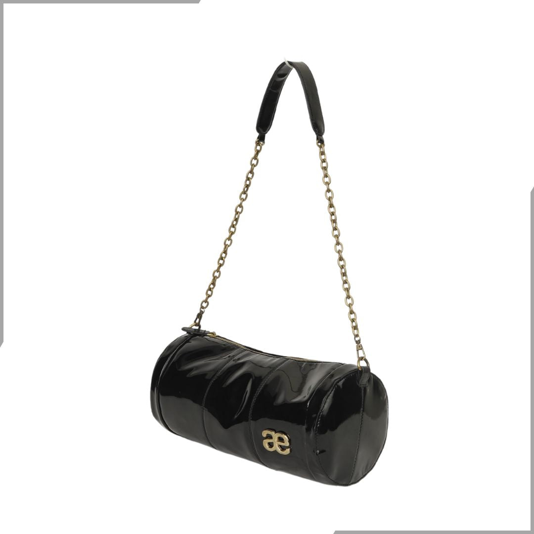 Aegte Shine Black Duffle Chain Bag (7895747657941)
