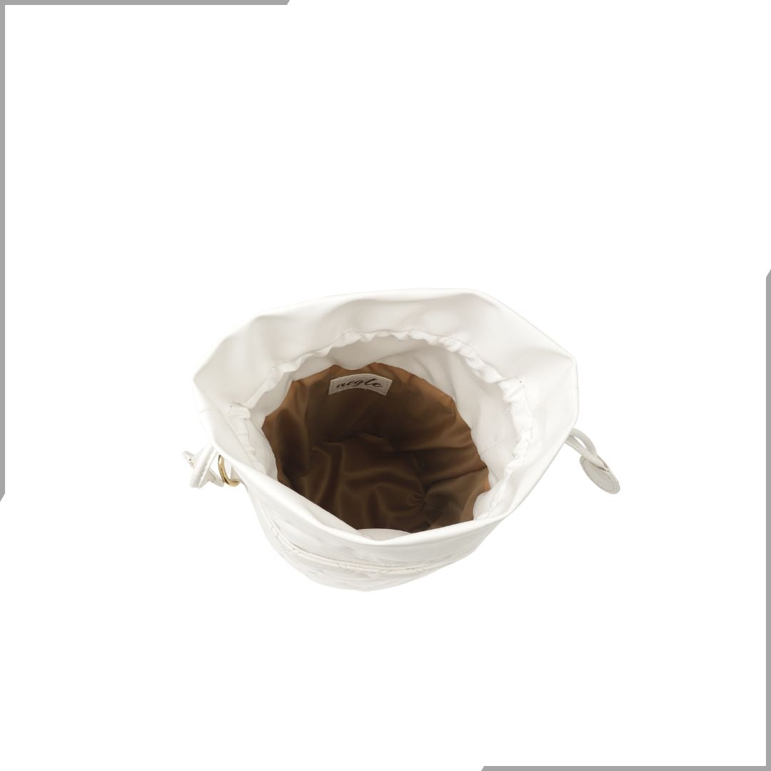 Aegte Quilted Trendy Tan Drawstring Potli Bag (7923307675861)