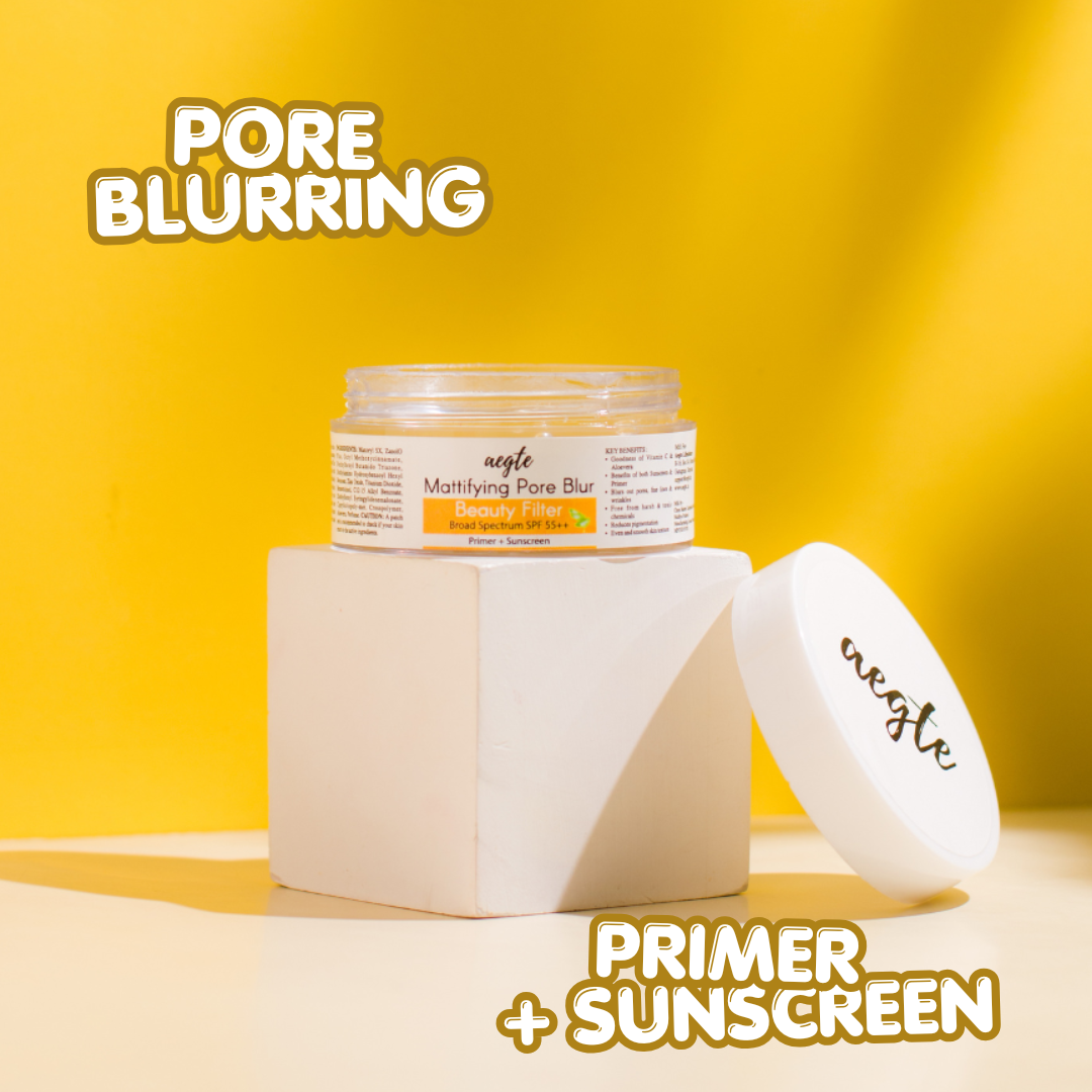 Aegte Mattifying Pore Blur Beauty Filter Primer + Sunscreen with Broad Spectrum SPF 55++