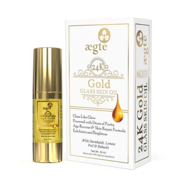 Aegte 3D Lumi Strobe Cream + Vitamin C De-Tan Face Wash + 24K Gold Glass Skin Oil