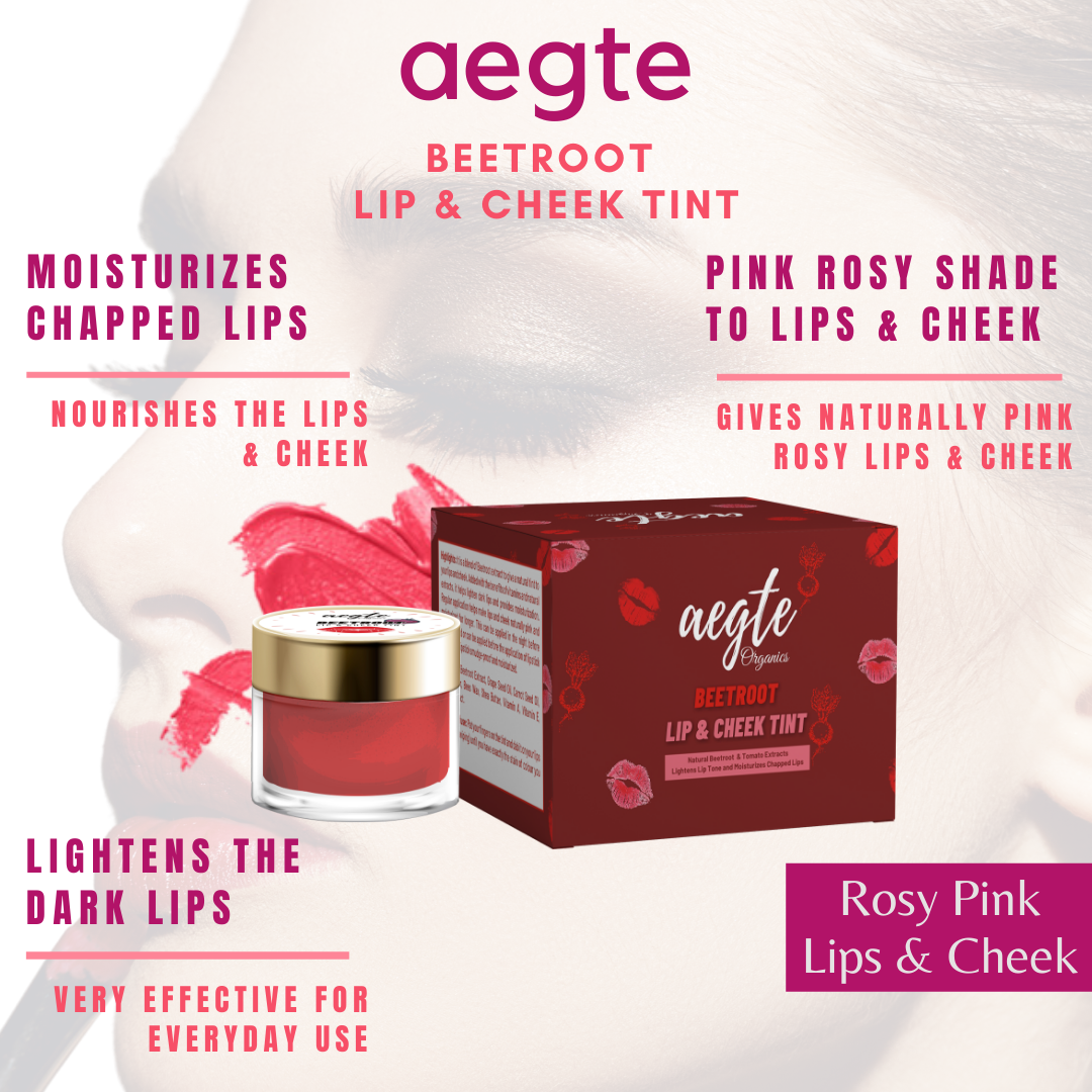Aegte Lip and Cheek Tint, Glass Skin HD Foundation, 3D Lumi Strobe Cream & Aegte HD 24hr Stay Kajal