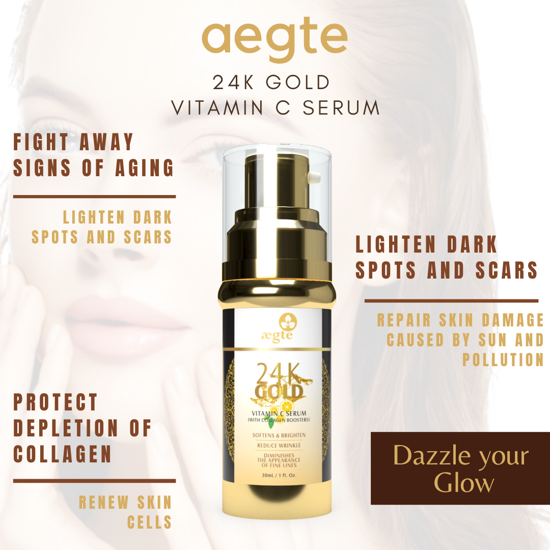 Aegte Skin Corrector DD Cream, Lip & Cheek Tint, Glass Skin Sunscreen & 24K Gold Vitamin C Serum
