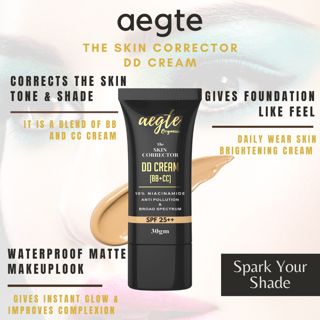 Aegte Lip and Cheek Tint Balm & Skin Corrector DD Cream & #nonsmudge HD 24hr Stay Kajal