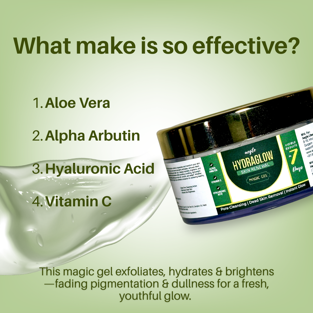 Aegte Hydra Glow Skin Renewal Magic Gel | Deep Pore Cleansing & Exfoliation | Dead Skin Removal 50gm