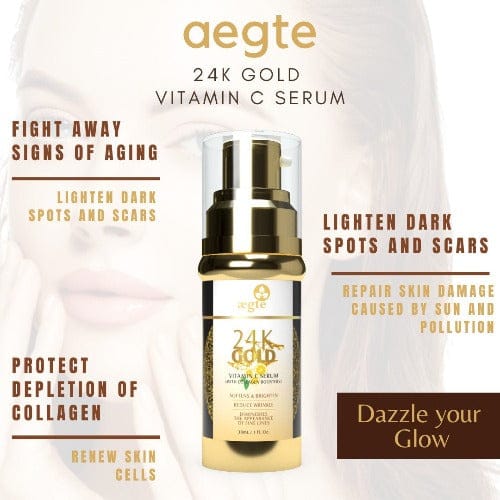 Aegte 3D Lumi Strobe Cream + Aegte Organics Vitamin C De-Tan Face Wash + Aegte 24K Gold Vitamin C Serum