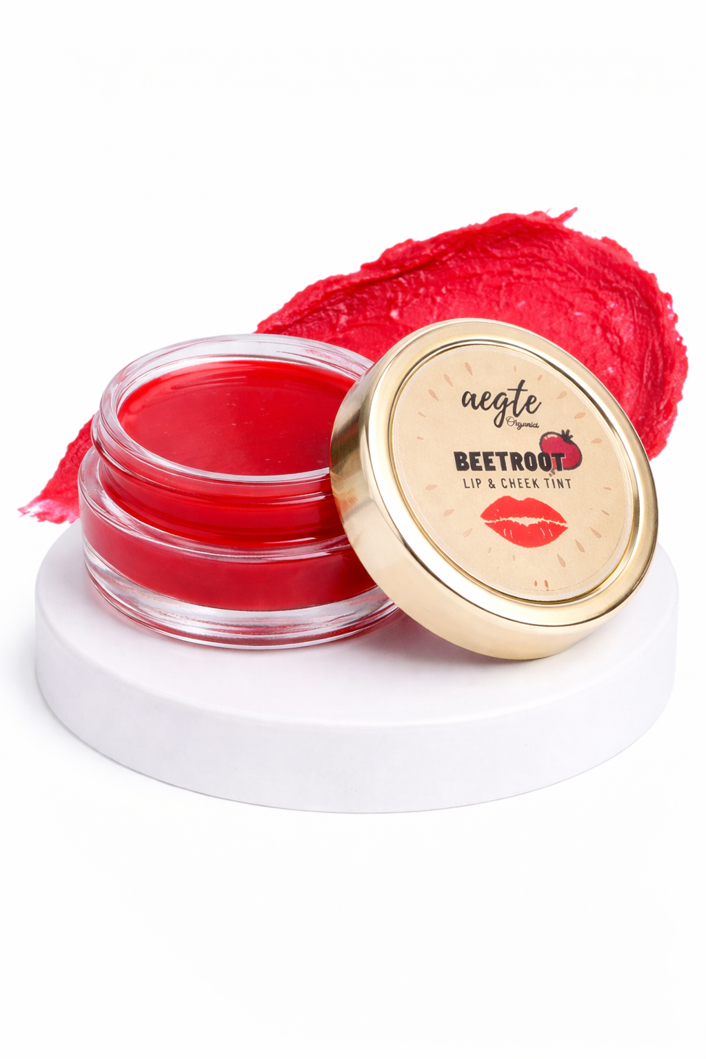 Aegte Organics Beetroot Lip and Cheek Tint Edible Balm Lighten Dark lips Nourish & Hydrate Dry Chapped Lips Lab Certified