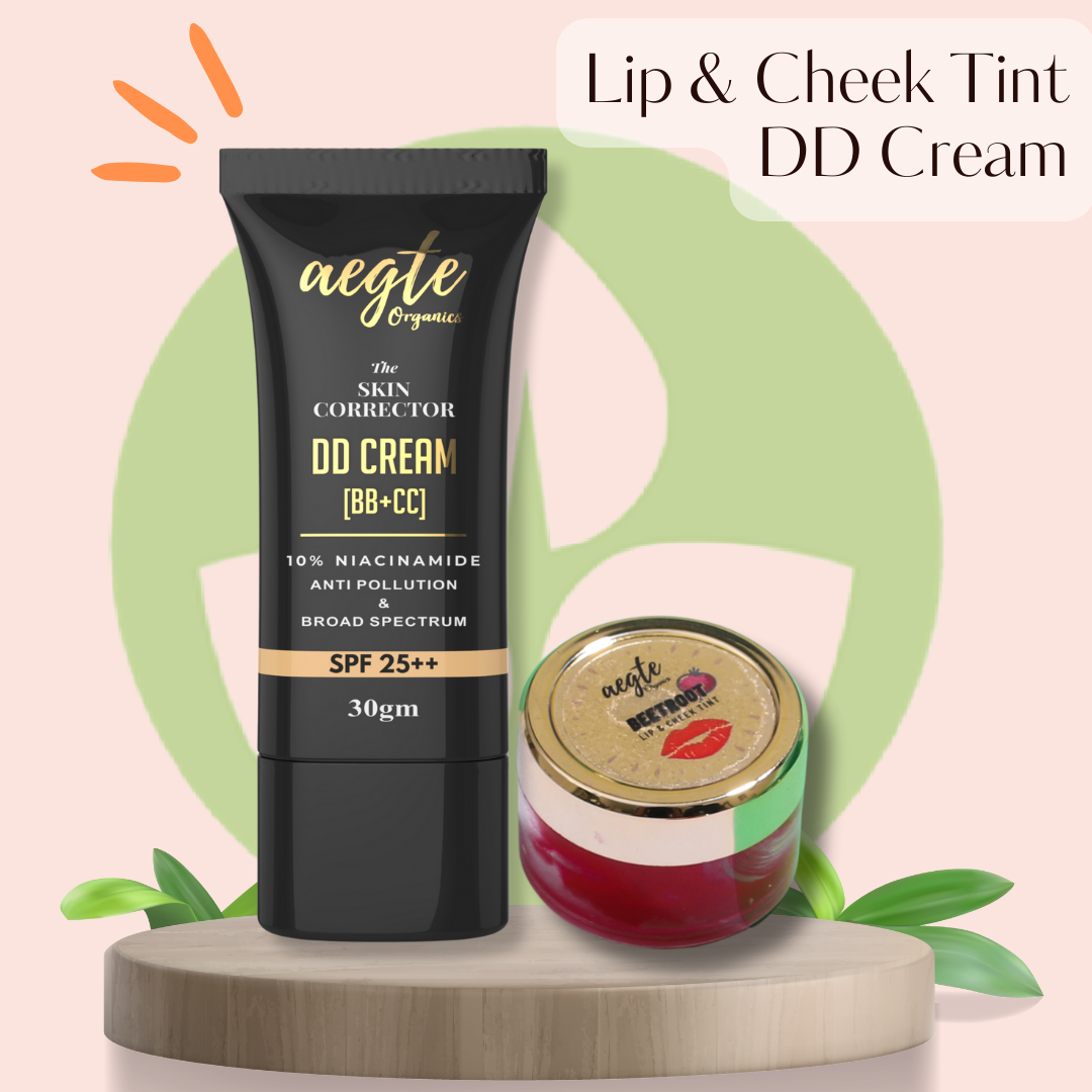 Aegte Organics Skin Corrector DD Cream SPF 25++ &  Lip and Cheek Tint Balm