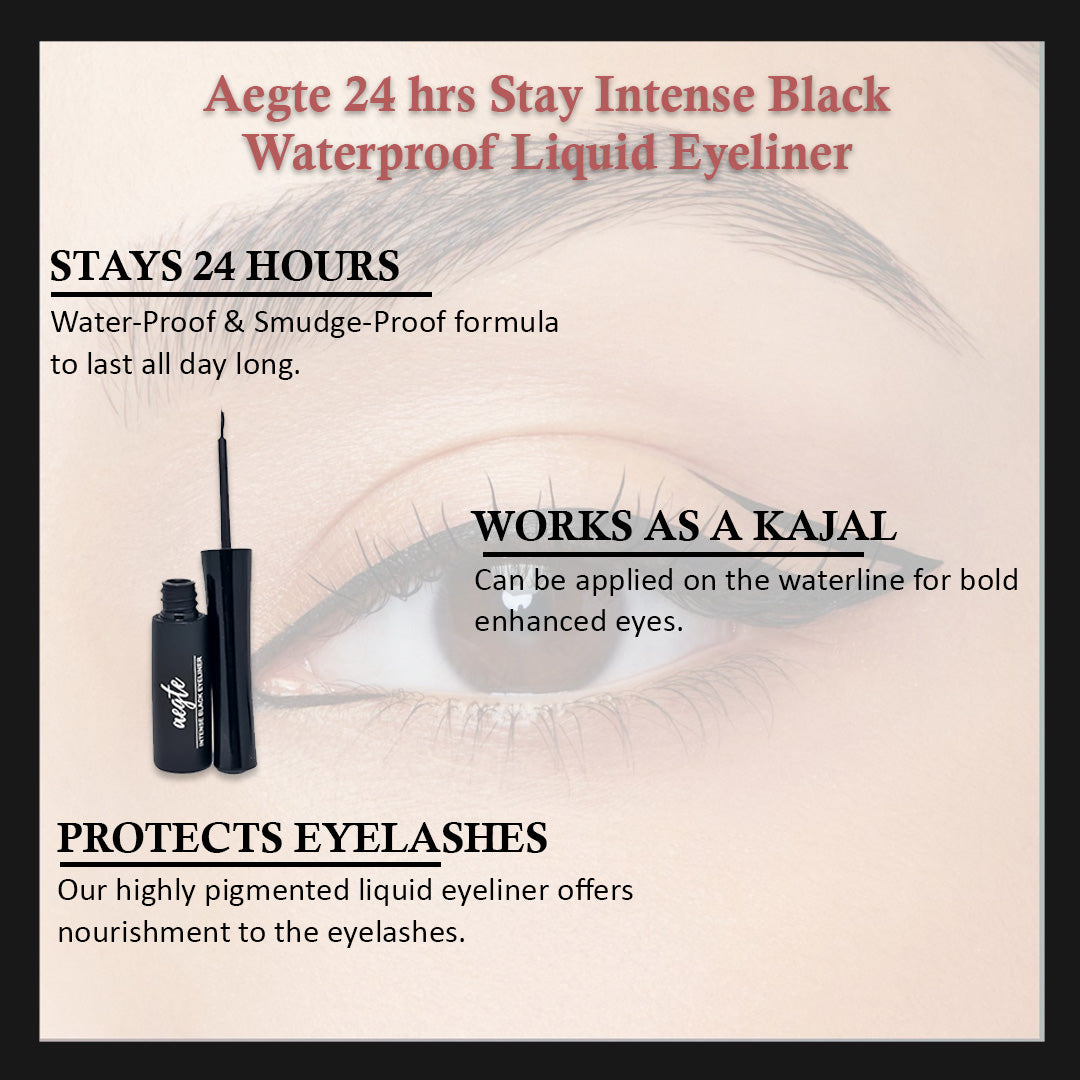 Aegte Lip and Cheek Tint & Eye Shadow Palette & Liquid Eyeliner | Makeup