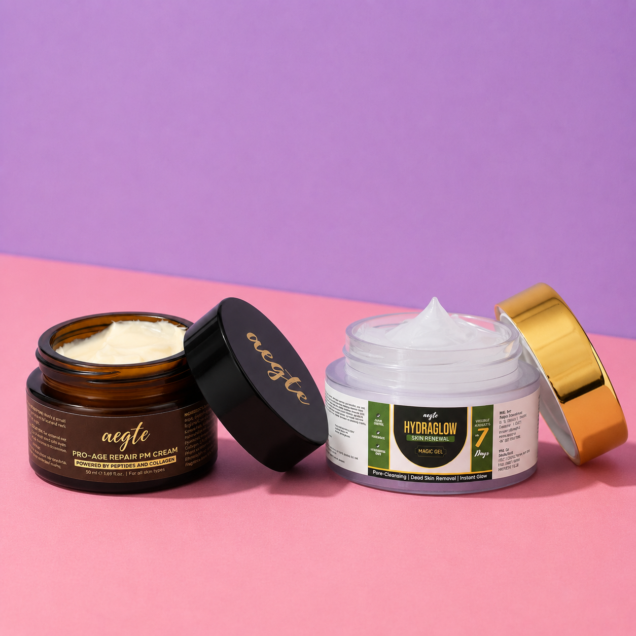Aegte Hydraglow Skin Renewal Magic Gel & Pro-Age Repair PM Cream