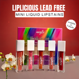 Liplicious Lead Free Mini Liquid Lipstains (Pack of 5) - 5 Shades (Cotton Candy, Cherry Blossom, Cocoa Crush, Coral Kiss & Bloom Rose)