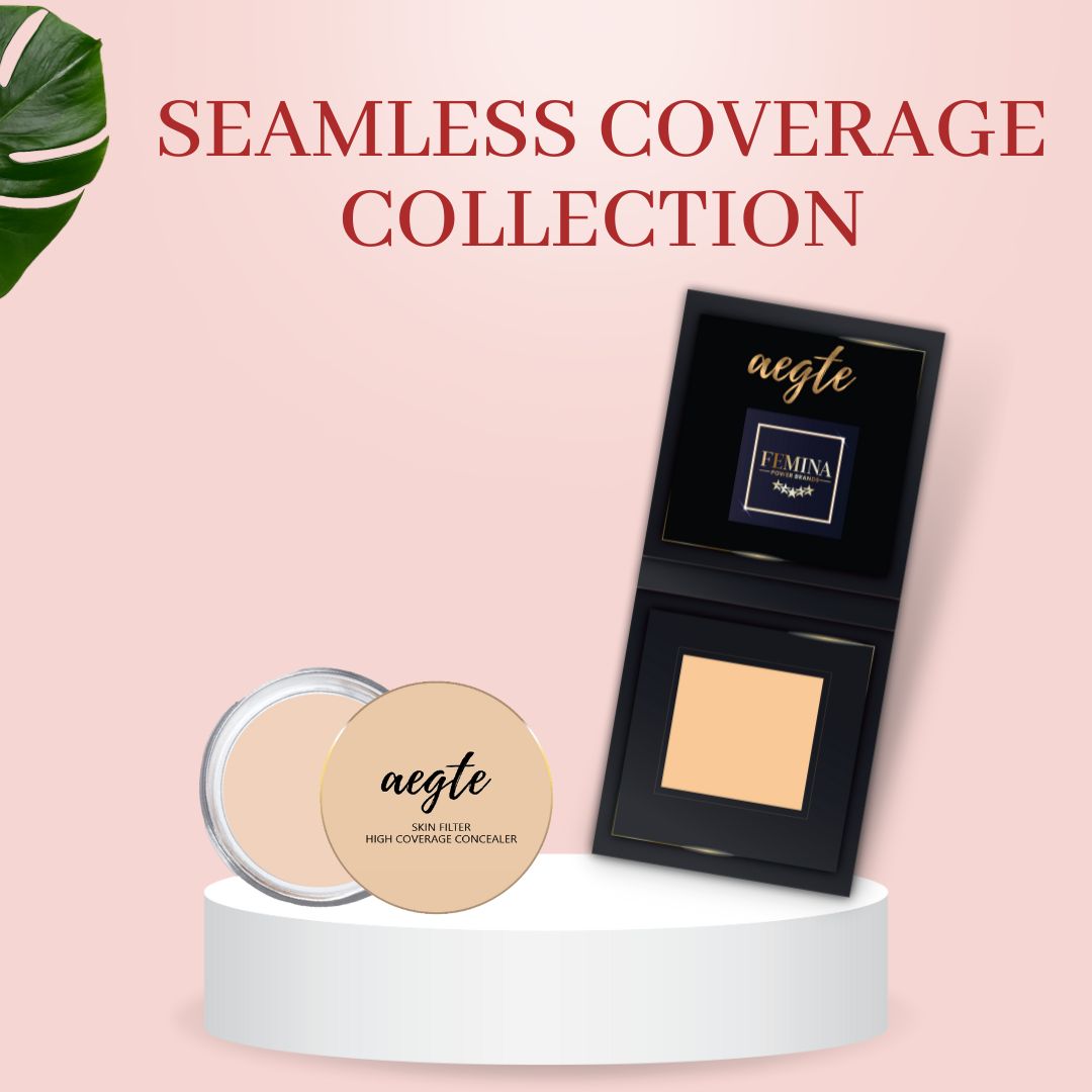 Aegte Combo of Dab and Fab Matte Compact Powder & Skin Filter High Coverage Concealer