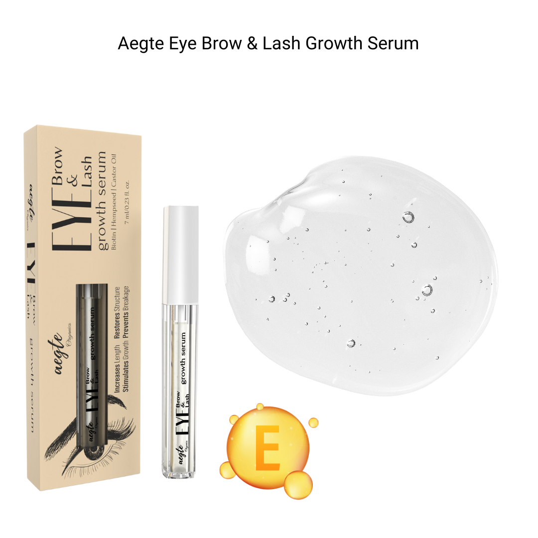 Aegte Eye Brow & Lash Growth Serum with Hemp Seed Oil, Biotin & Vitamin E 7ml