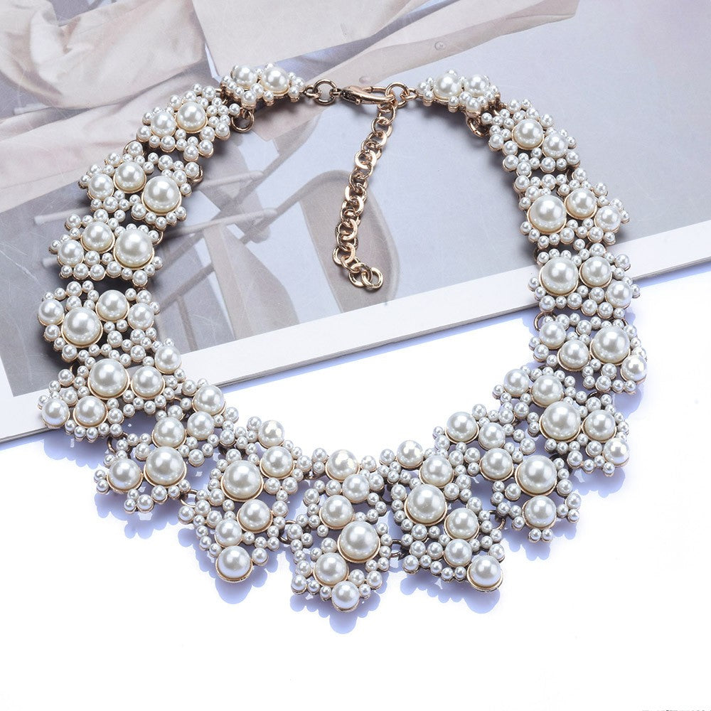 Aegte Designer Cut White Pearl Premium Necklace