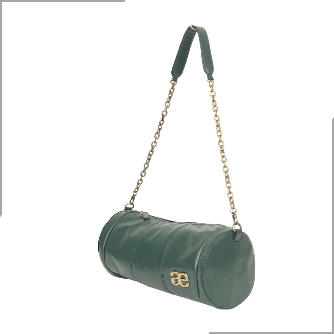 Aegte Emerald Green Duffle Chain Bag (7886716928213)