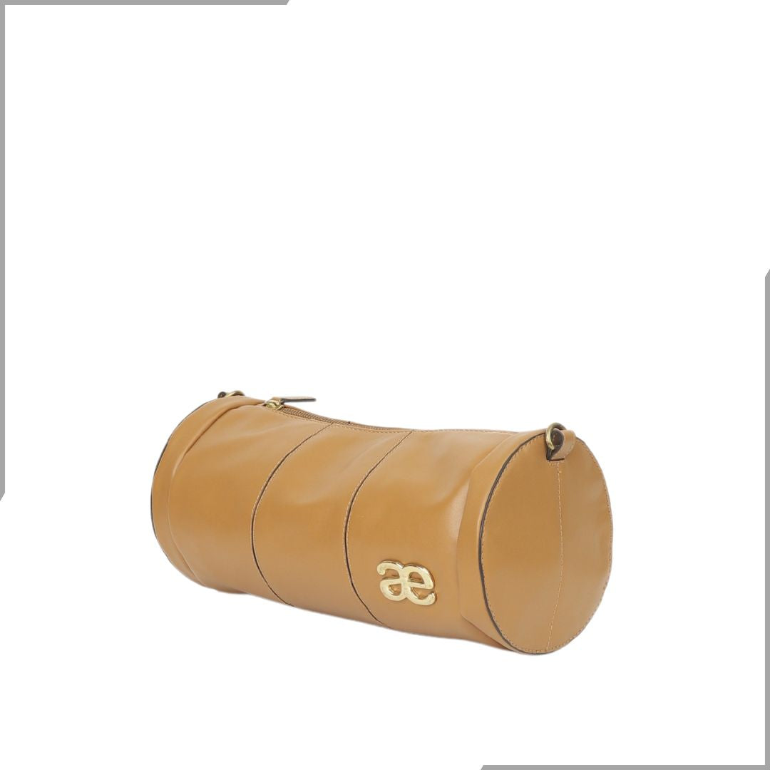 Aegte Tan Brown Duffle Chain Bag (7902429610197)