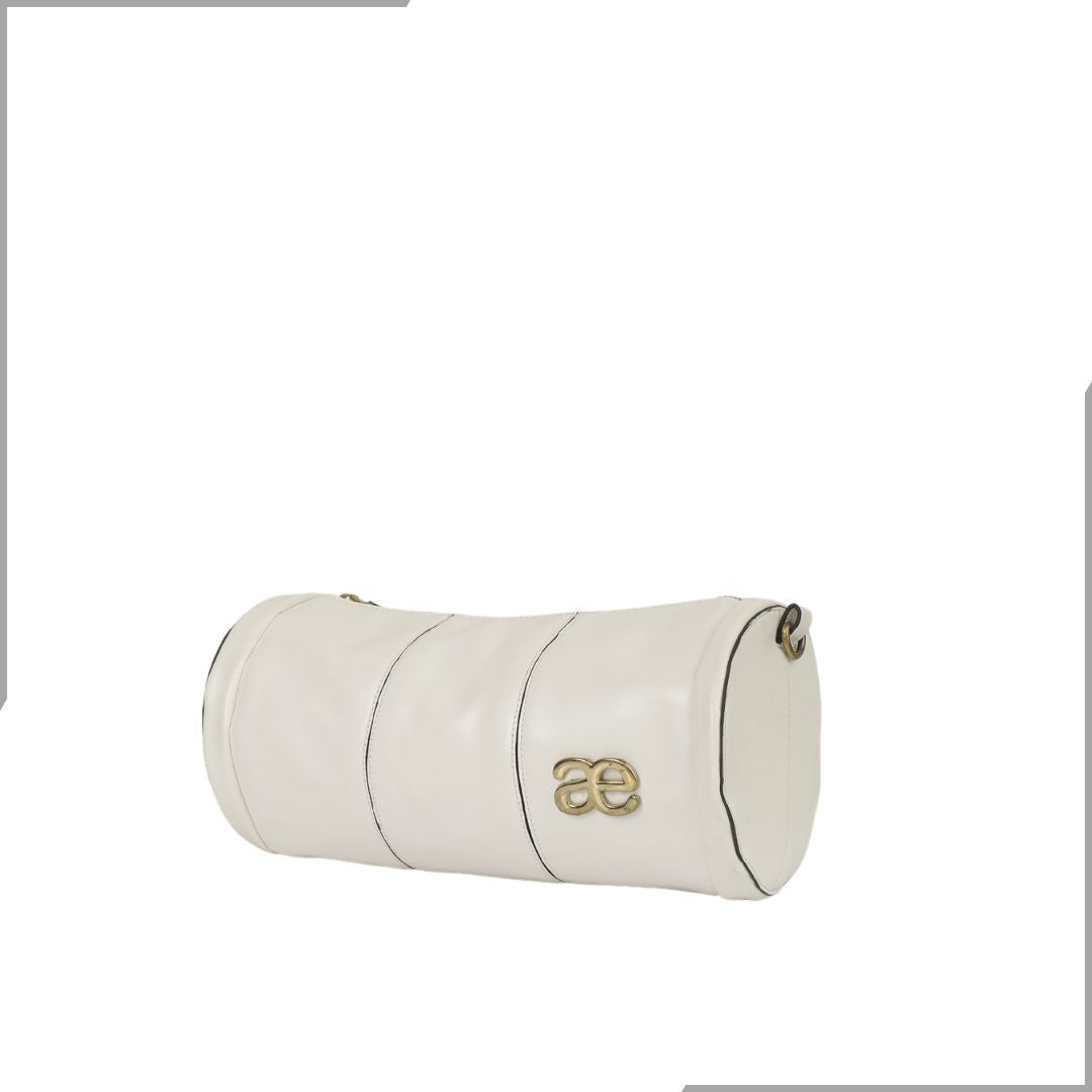 Aegte Silk White Duffle Chain Bag (7911843496149)