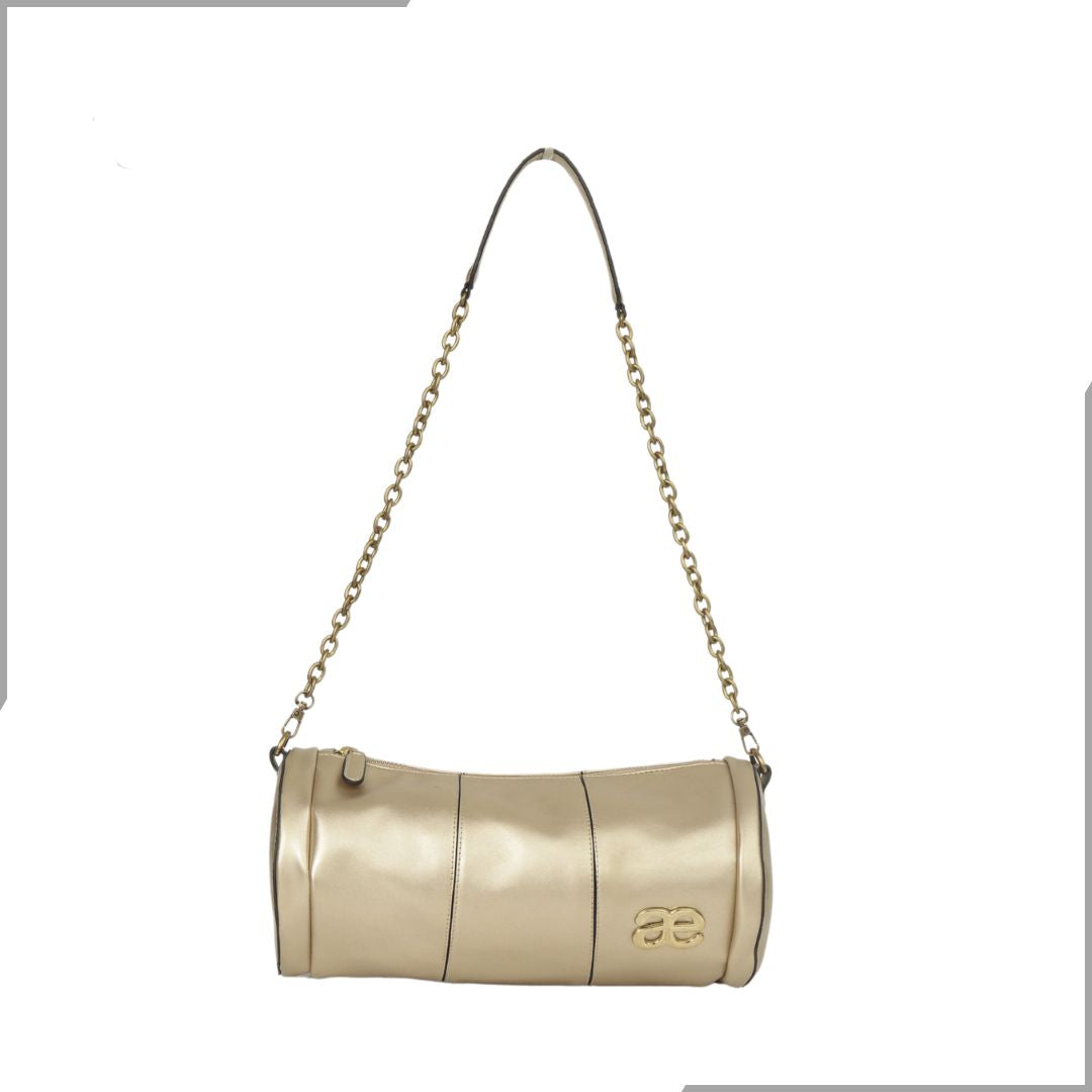 Aegte Shimmer Gold Duffle Chain Bag (7895749591253)