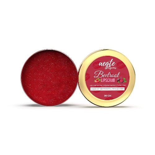 Aegte Beetroot Lip Scrub with Strawberry for Lip Lightening and Fuller Lips 20gm (7602360320213)