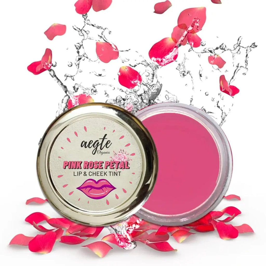 Aegte Organics Pink Rose Petal Lip & Cheek Tint Balm (Baby Pink) 15 Gm Aegte (6636215074980)