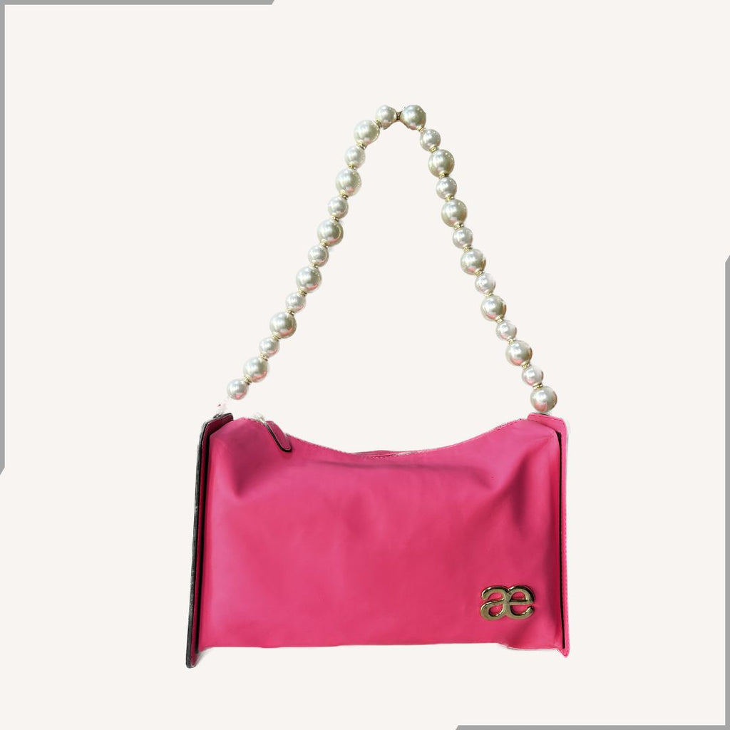 Aegte Fashionista Barbie Pink Pearl Chain Shoulder Tote Bag (7954004869333)