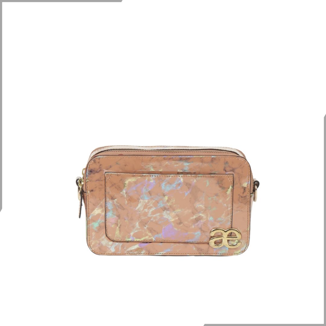 Aegte Latte Cream Marble Solid Box Crossbody Shoulder Bag with Detachable Broad Belt (7880090386645)