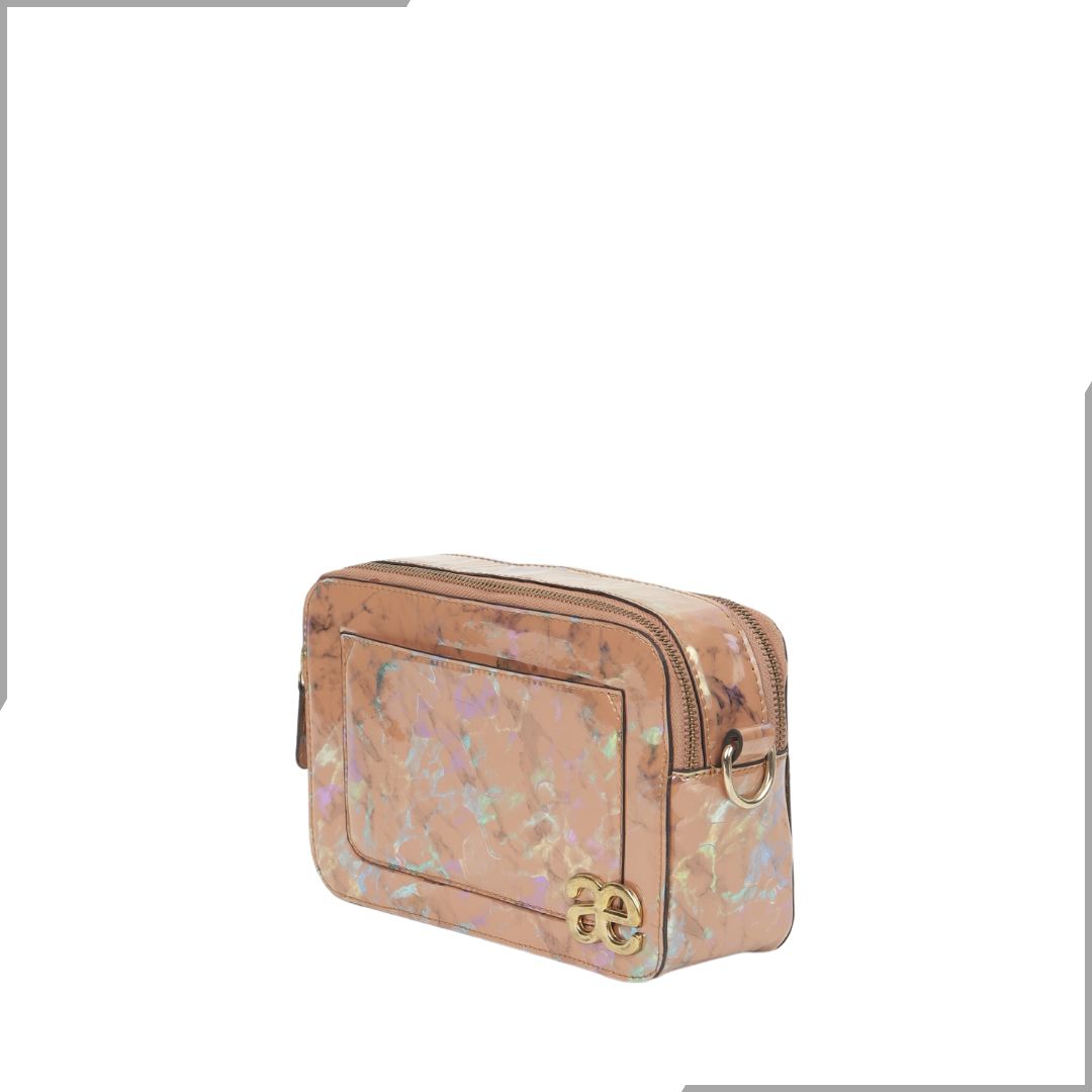 Aegte Latte Cream Marble Solid Box Crossbody Shoulder Bag with Detachable Broad Belt (7880090386645)