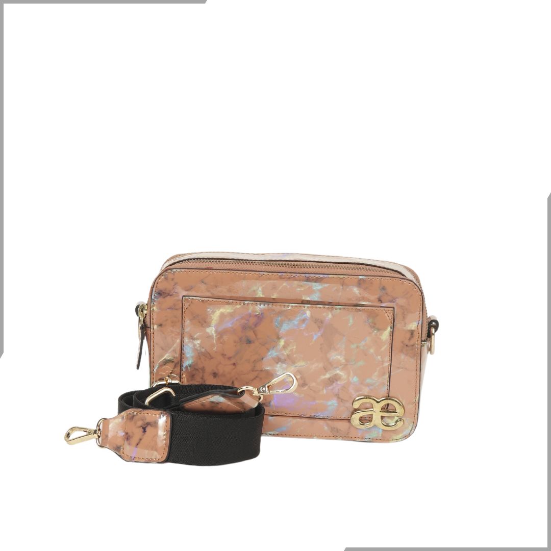 Aegte Latte Cream Marble Solid Box Crossbody Shoulder Bag with Detachable Broad Belt (7880090386645)