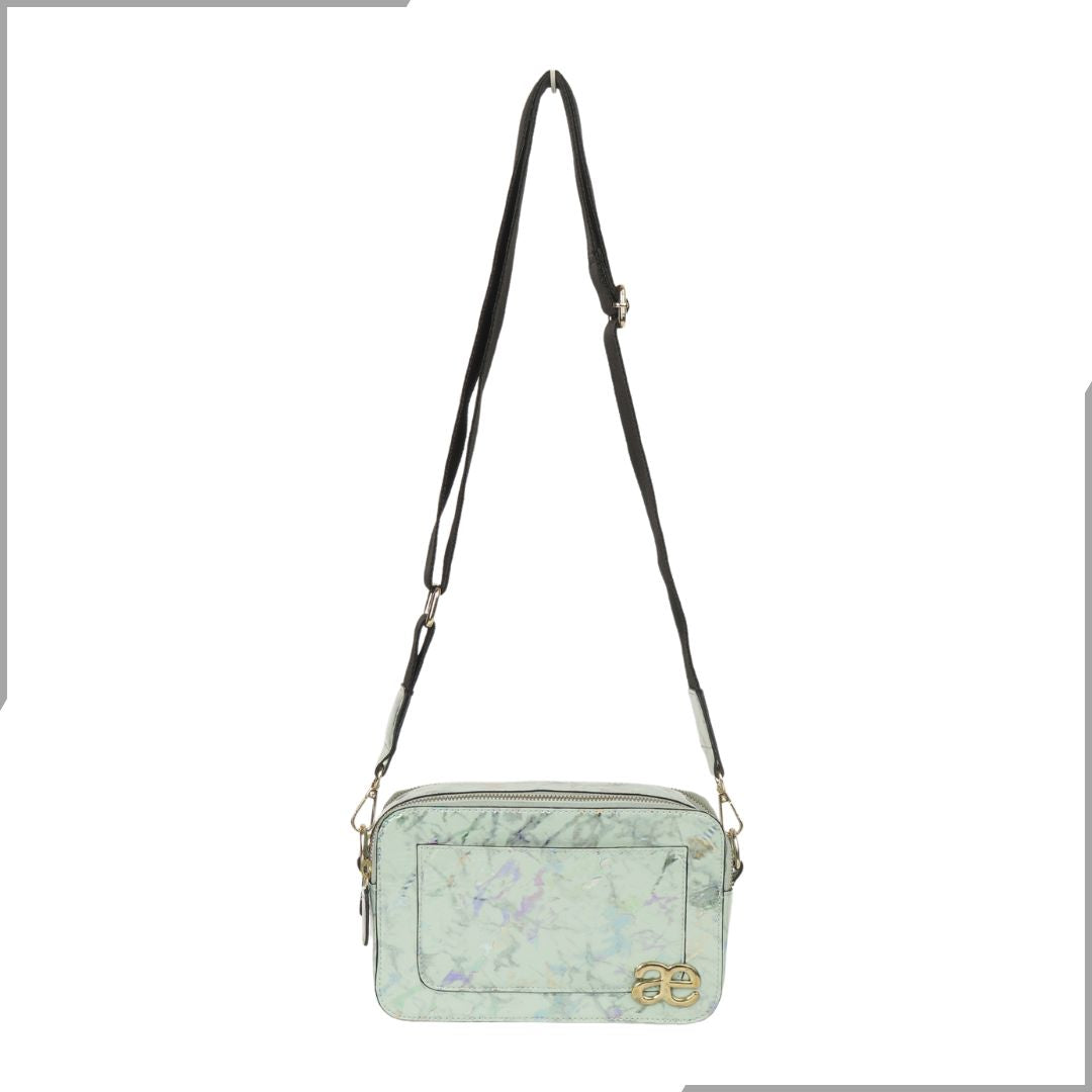 Aegte Latte Cream Marble Solid Box Crossbody Shoulder Bag with Detachable Broad Belt (7880090386645)