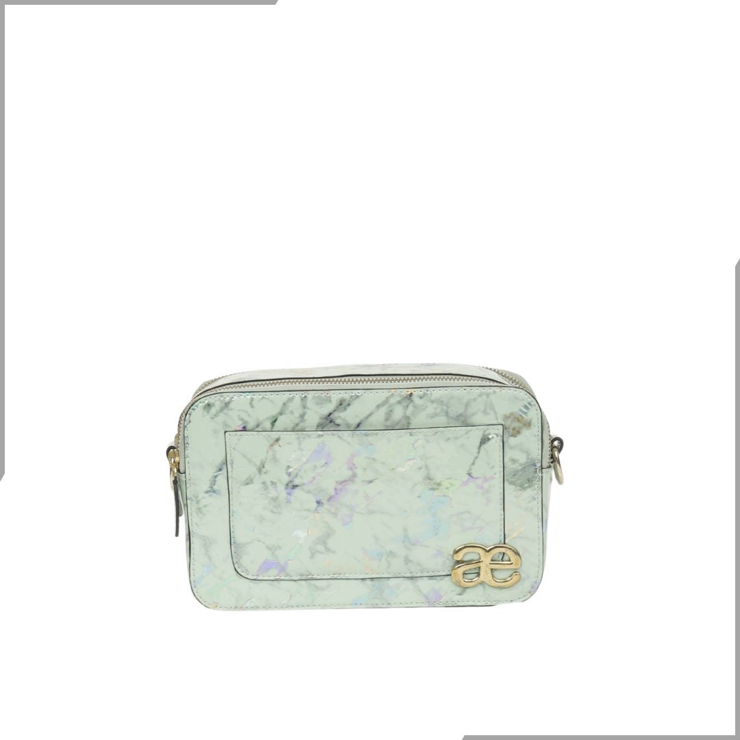 Aegte Latte Cream Marble Solid Box Crossbody Shoulder Bag with Detachable Broad Belt (7880090386645)