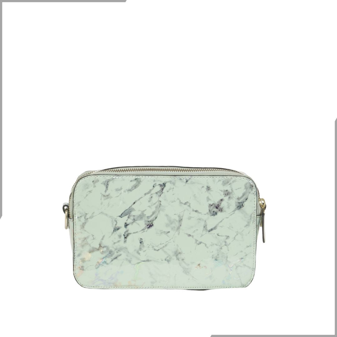 Aegte Aquamarine Marble  Solid Box Crossbody Shoulder Bag with Detachable Broad Belt (7880083505365)
