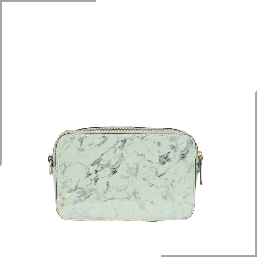 Aegte Latte Cream Marble Solid Box Crossbody Shoulder Bag with Detachable Broad Belt (7880090386645)