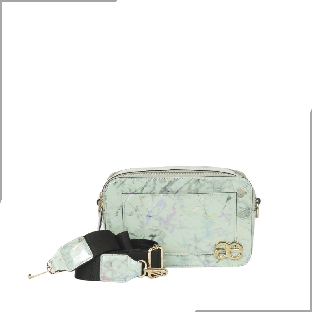 Aegte White Marble Solid Box Crossbody Shoulder Bag with Detachable Broad Belt (7880099135701)