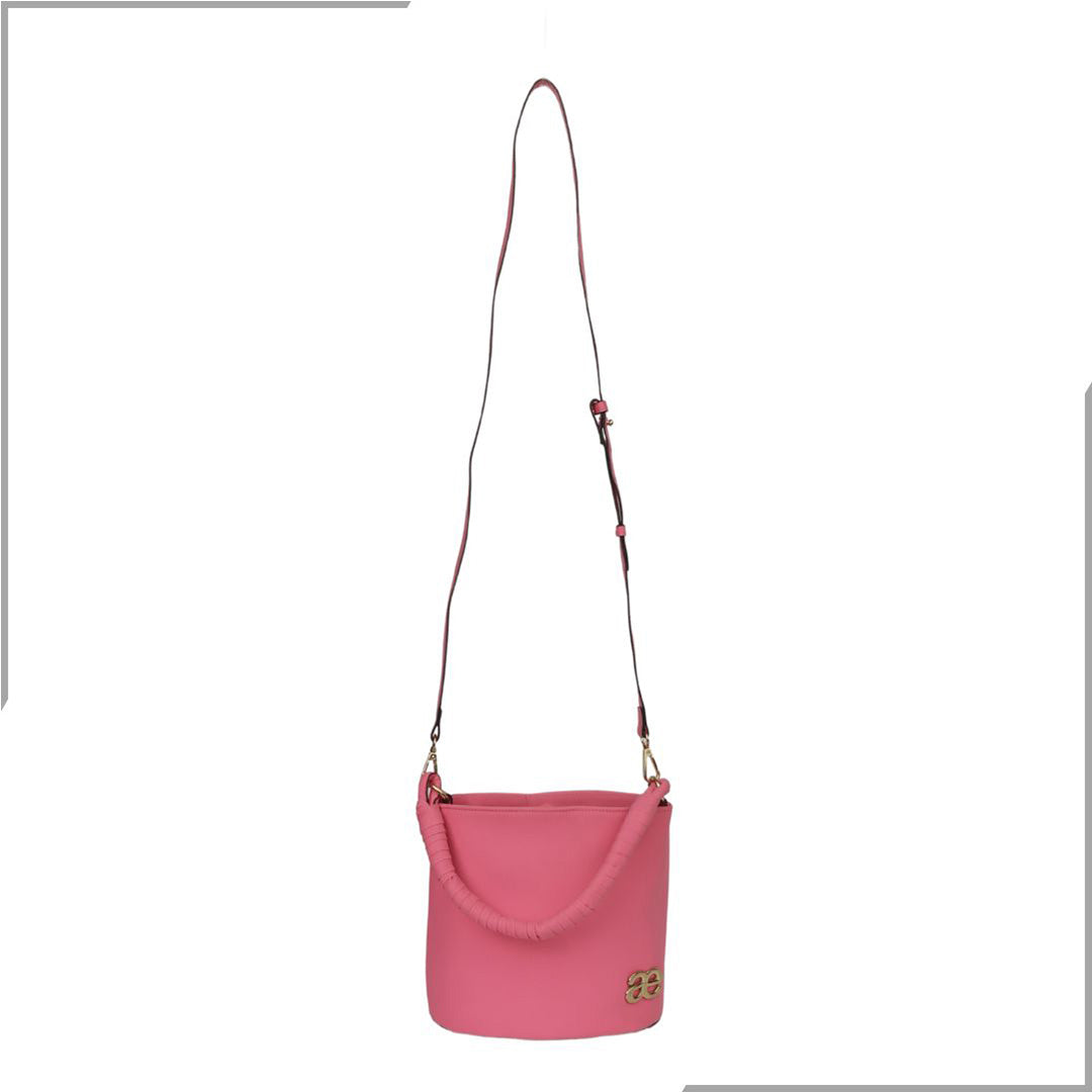 Aegte Snow White Bucket Handbag with handwoven Cuff Hold & Long Sling Carry Belt (7854060241109)